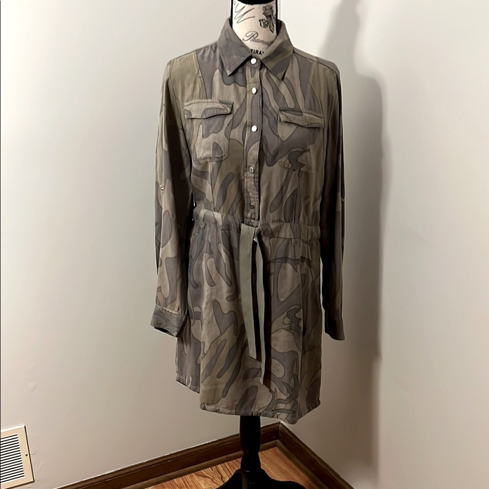 JAPNA Camouflage Shirt Dress-Size Medium